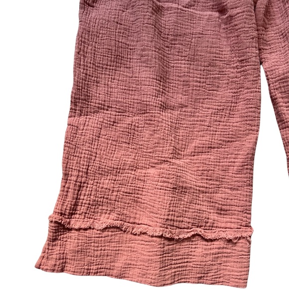 Peach Cotton Elasticated Flared Pant | Size Large - Picture 3 of 9